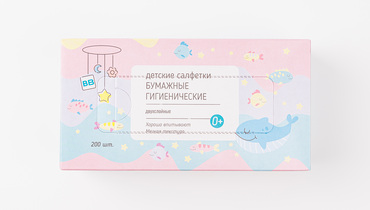 Изображение товара Салфетки бумажные гигиенические детские, 200 шт.