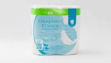 Изображение товара Бумага туалетная из вторичного волокна, 2 слоя 4 рулона