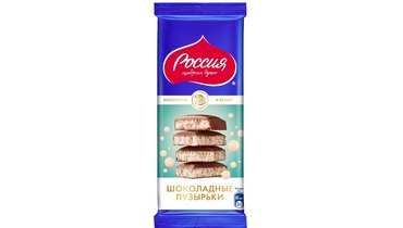 Изображение товара Шоколад молочный и белый Россия-щедрая душа! Шоколадные пузырьки пористый 75 г