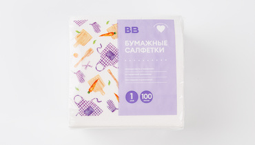 Изображение товара Салфетки бумажные 1 слой, 100 шт