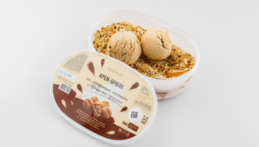 Изображение товара Мороженое крем-брюле со сгущённым молоком и грецкими орехами