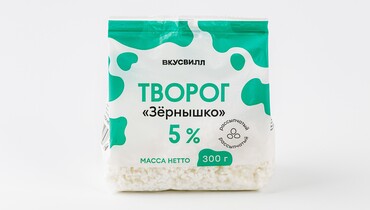 Изображение товара Творог зернистый Зёрнышко 5% 300 г натуральный продукт