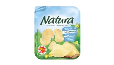 Изображение товара Сыр Natura Сливочный легкий 16% (массовая доля жира в сухом веществе 30%) нарезка 300 г