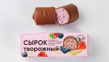 Изображение товара Сырок творожный с лесными ягодами и злаками 15% ВкусВилл 45 г