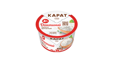 Изображение товара Творог зерненый Карат Домашний 4% 200 г
