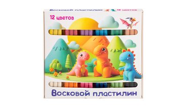 Изображение товара Пластилин для лепки восковой 12 цветов