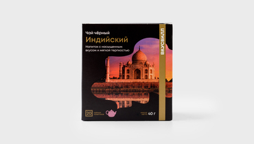 Изображение товара Чёрный индийский байховый чай в пакетиках ВкусВилл 40 г