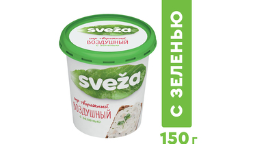 Изображение товара Сыр творожный Sveza Воздушный с зеленью 60% 150 г