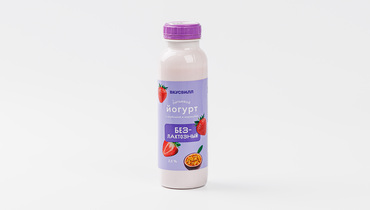 Изображение товара Безлактозный йогурт с клубникой и маракуйей 290 г