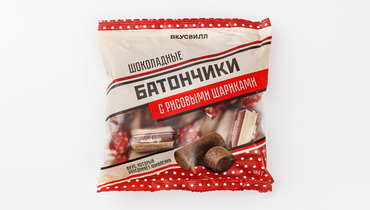 Изображение товара Батончики шоколадные с "Рисовыми шариками", 180 г