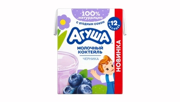 Изображение товара Коктейль молочный Агуша Черника 2,0% с 12 месяцев 190&nbsp;мл