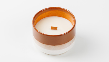Изображение товара Свеча соевая в керамической чаше. Запах "Шоколадный ганаш"
