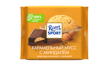 Изображение товара Шоколад молочный Ritter Sport Карамельный мусс с миндалем 100 г