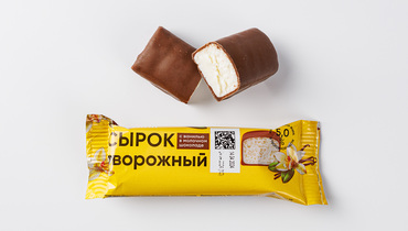Изображение товара Сырок творожный с ванилью в молочном шоколаде 5%