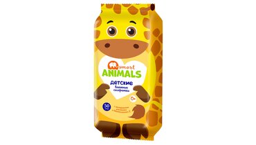 Изображение товара Салфетки влажные детские Smart Animals mix 50 шт