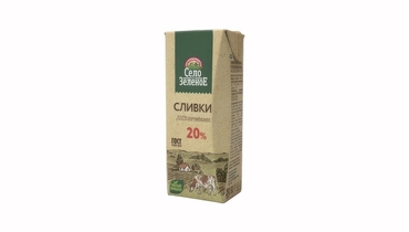 Изображение товара Сливки питьевые Село Зеленое стерилизованные 20% 200 г