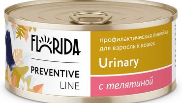 Изображение товара FLORIDA prof консервы (профилактика) Urinary для кошек. "Профилактика образования мочевых камней" с телятиной, 100г