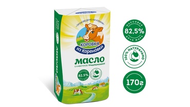 Изображение товара Масло сливочное Коровка из Кореновки Традиционное 82,5% 170 г