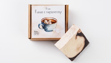 Изображение товара Органическое мыло ручной работы "Какао с маршмеллоу" с натуральными маслами