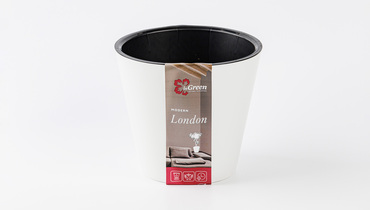 Изображение товара Горшок для цветов InGreen London D160 мм 1,6 л с дренажной вставкой белый