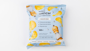 Изображение товара Чипсы картофельные с морской солью, 100 г