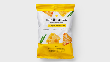Изображение товара Флайчипсы кукурузно-рисовые "3 сыра и зеленый лук", 40 г