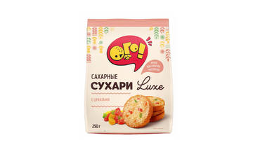 Изображение товара Сухари сахарные ОГО! Luxe с цукатами 250 г