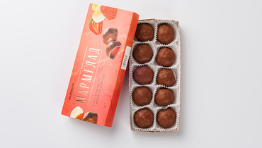 Изображение товара Мармелад Банан-Клубника в молочном шоколаде 150 г