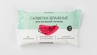 Изображение товара Салфетки влажные для интимной гигиены, 15 шт