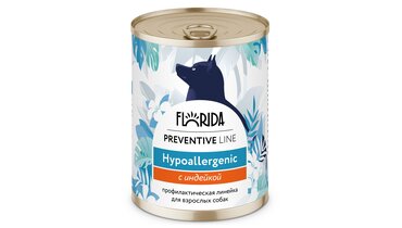 Изображение товара Гипоаллергенные консервы FLORIDA для собак с индейкой, 340 г