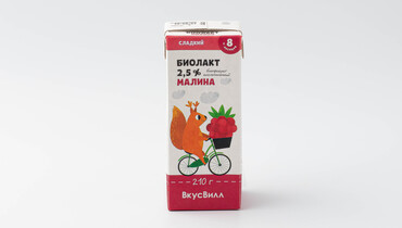 Изображение товара Детский кисломолочный продукт Биолакт с малиной 2,5% 210 г