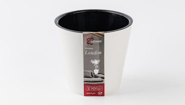 Изображение товара Горшок для цветов InGreen London D190 мм 3,3 л с дренажной вставкой белый
