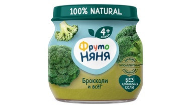 Изображение товара Пюре овощное ФрутоНяня Брокколи с 4 месяцев 80 г