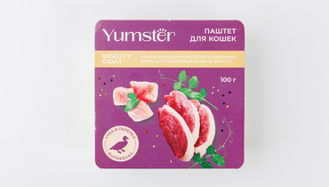 Изображение товара Корм влажный для кошек "Паштет с уткой и перепелом" Yumster, 100 гр