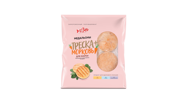 Изображение товара Медальоны Laks+ из трески с морковью замороженные 300 г