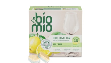 Изображение товара Экологичные таблетки для посудомоечной машины BioMio Bio-tabs mini бергамот и юдзу 50 шт