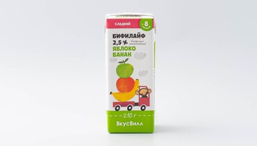 Изображение товара Бифилайф детский Яблоко-Банан 2,5% кисломолочный продукт для детей