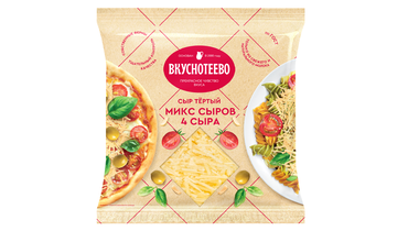 Изображение товара Сыр Вкуснотеево Микс сыров 4 сыра 45 % тертый 150 г