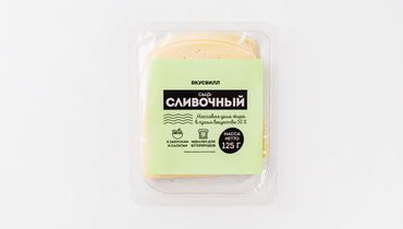 Изображение товара Сыр "Сливочный" нарезка, 125 г