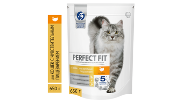 Изображение товара Корм сухой Perfect Fit для взрослых кошек с индейкой 650 г