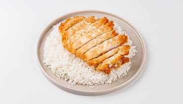 Изображение товара Рис с куриной бризолью, 400 г — готовое блюдо с мясом и рисом ВкусВилл