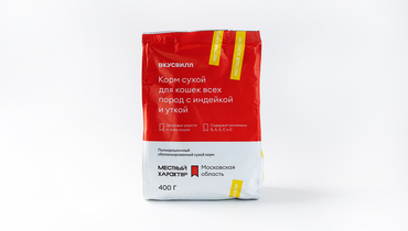 Изображение товара Корм сухой для кошек всех пород с индейкой и уткой, 400 г