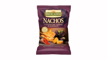 Изображение товара Чипсы кукурузные Delicados Nachos с кусочками оливок и паприкой 150 г