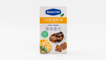Изображение товара Снеки-хлебцы "Снечисы" со вкусом сыра чеддер, Bezglutini, 70 г