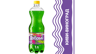 Изображение товара Газированный напиток Добрый Киви-виноград 1л сильногазированный натуральный вкус
