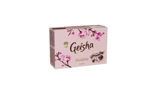 Конфеты шоколадные Fazer Geisha молочный шоколад с тертым орехом 150 г с бесплатной доставкой на дом из «ВкусВилл» | Москва и область